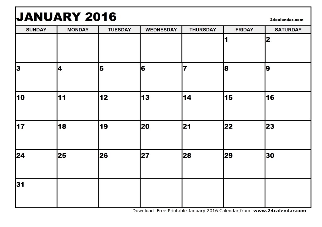 january 2016 calendar printable 11 SayTheDamnScore com